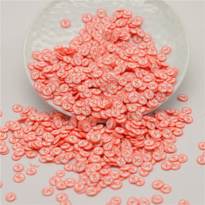 100g/ delar polymer rött band lera strössel härlig konfetti för hantverk, gör det själv