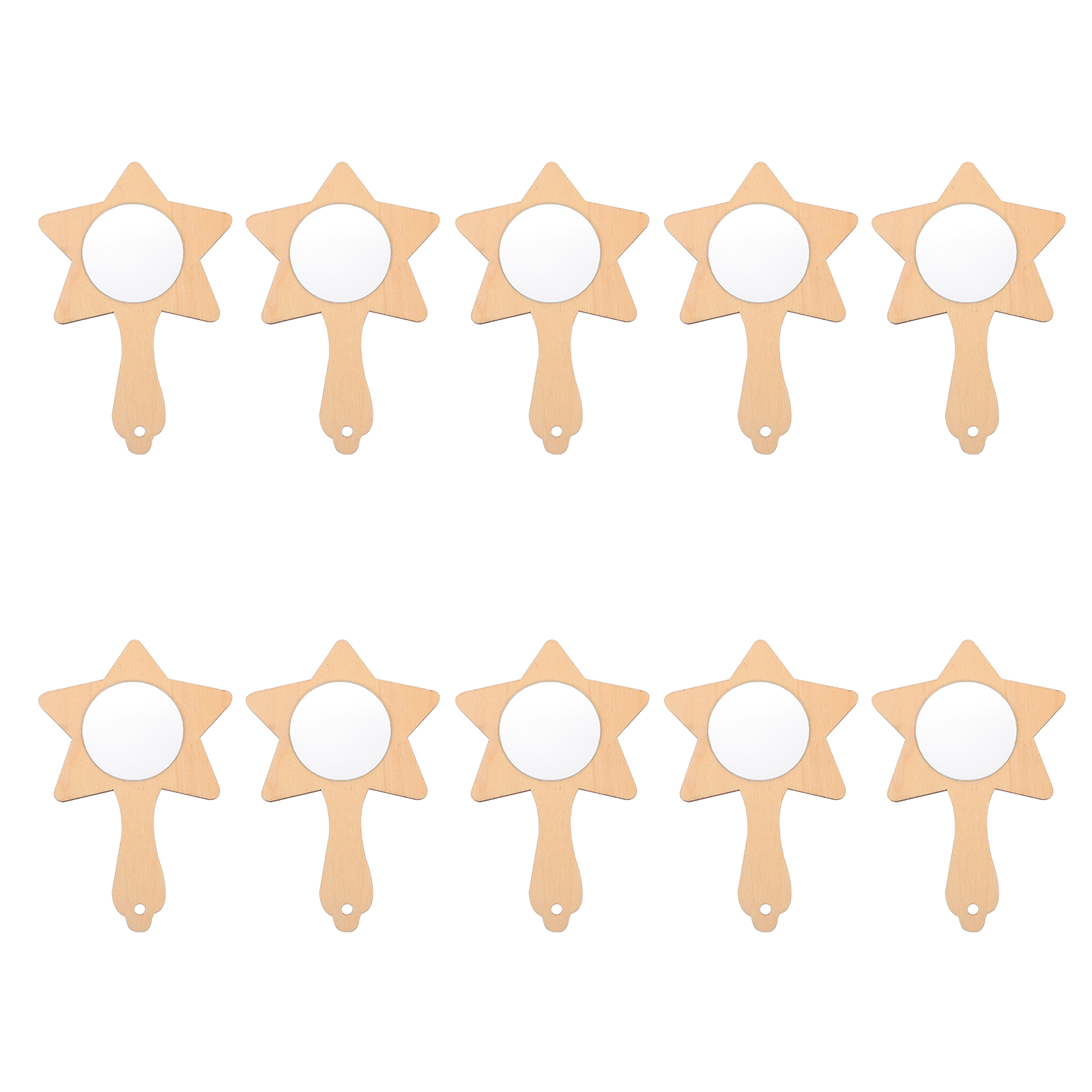 Espejo de madera para manualidades, espejo de mano de madera sin terminar, proyectos para niños, actividades de manualidades para niños, 10 piezas: Bronce