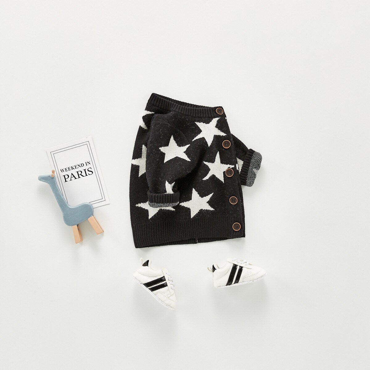 Spring Kids Boys Star Pattern Knit Cardigan
