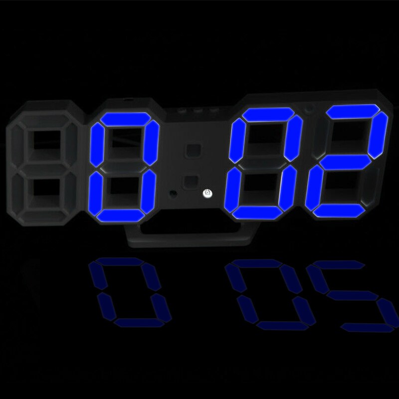 Economical Modern Digital 3D LED Wall Clock Alarm Clocks Snooze Clock with 12/24 Hour Display ds99