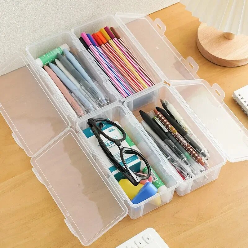 1PC Transparant Etui Schets Plastic Etui Opbergdoos Art Student Etui Grote Capaciteit Toolbox
