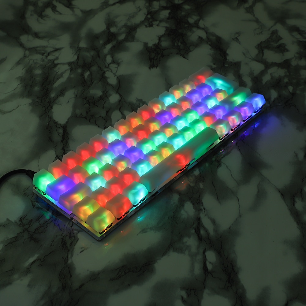 YMDK 1.5mm ABS 108 87 61 ANSI ISO Blank Milk Fog OEM Profile Shine Through Keycap For MX Mechanical Keyboard RGB GK61 Womier 66