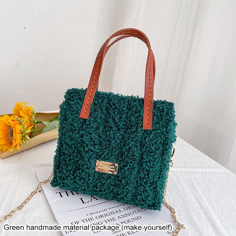 Creatieve Weven Zak Diy Handwerk Tas Maken Materialen Klink Haak Mesh Doek Wol Zakken Praktische Tas Maken Naaien Accessoires: Green