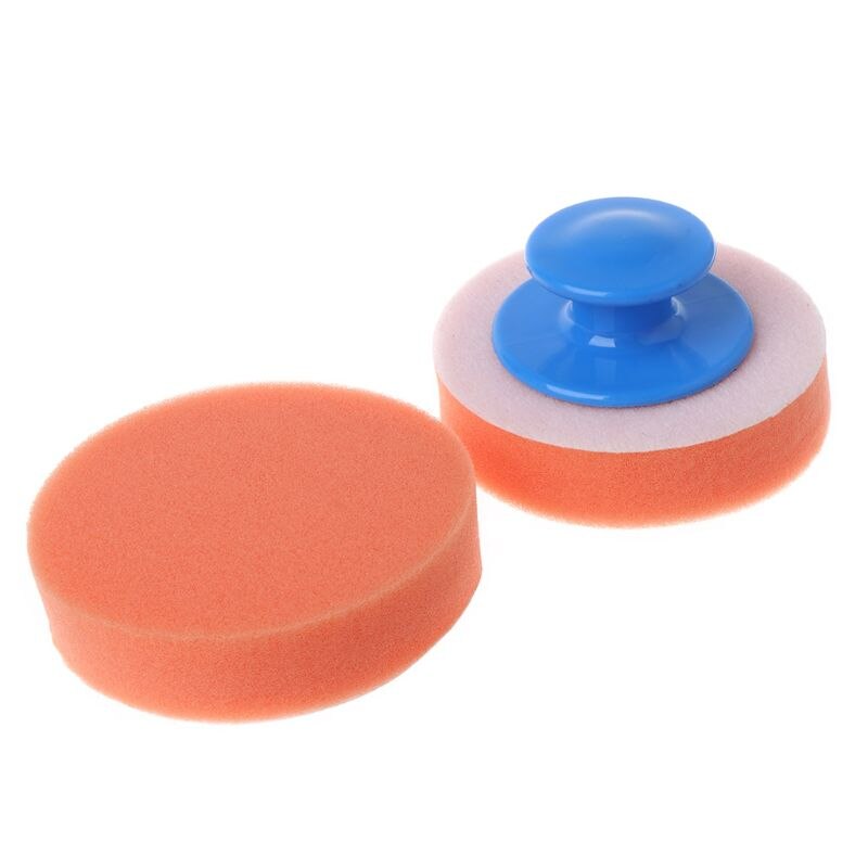 6Pcs/Set Car Wax Wash Polish Pad Sponge Cleaning Foam Kit Gripper Handle Car-Styling 57BA