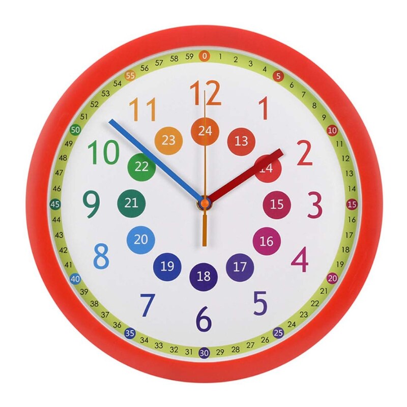 Mute Wall Clock Simple Style Cartoon Digital Wall Clock Nursery Decor T5EC: R