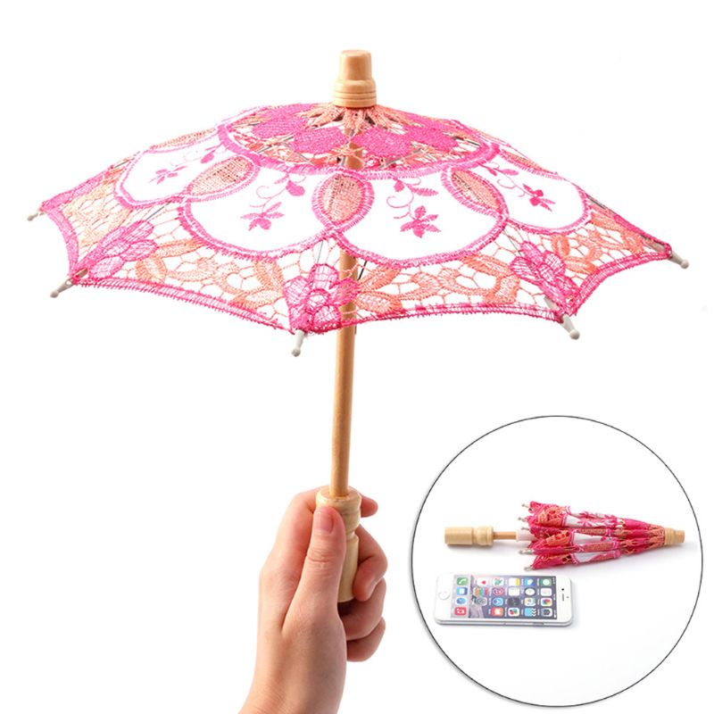 Gran venta sombrilla paraguas bordado encaje para decoración para de Boda nupcial