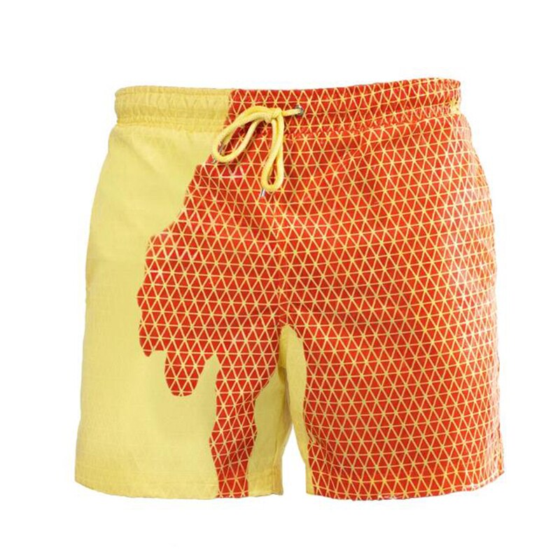 Quick Dry Bathing Swimming Color-changing Beach Shorts Boy Child Comfortable Beach Pants Temperature Board Summer Short: Yellow / XXL