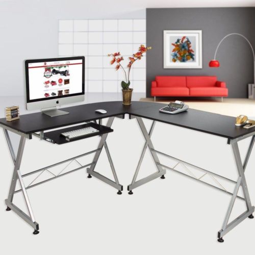 L-Shape Computer Desk Office Home Corner Desk Workstation PC Laptop Work Table