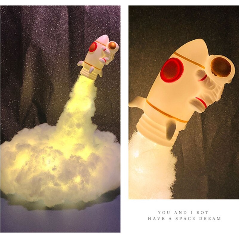 ABS Material Rocket Night Light Space Shuttle Lamp LED Control Warm Color Light 03KD