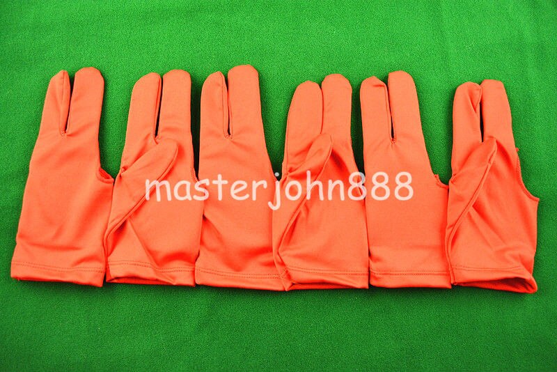 6 stücke Schwimmbad Billard Snooker Handschuh Schütze 3-Finger Handschuh Schwarz/verrotten