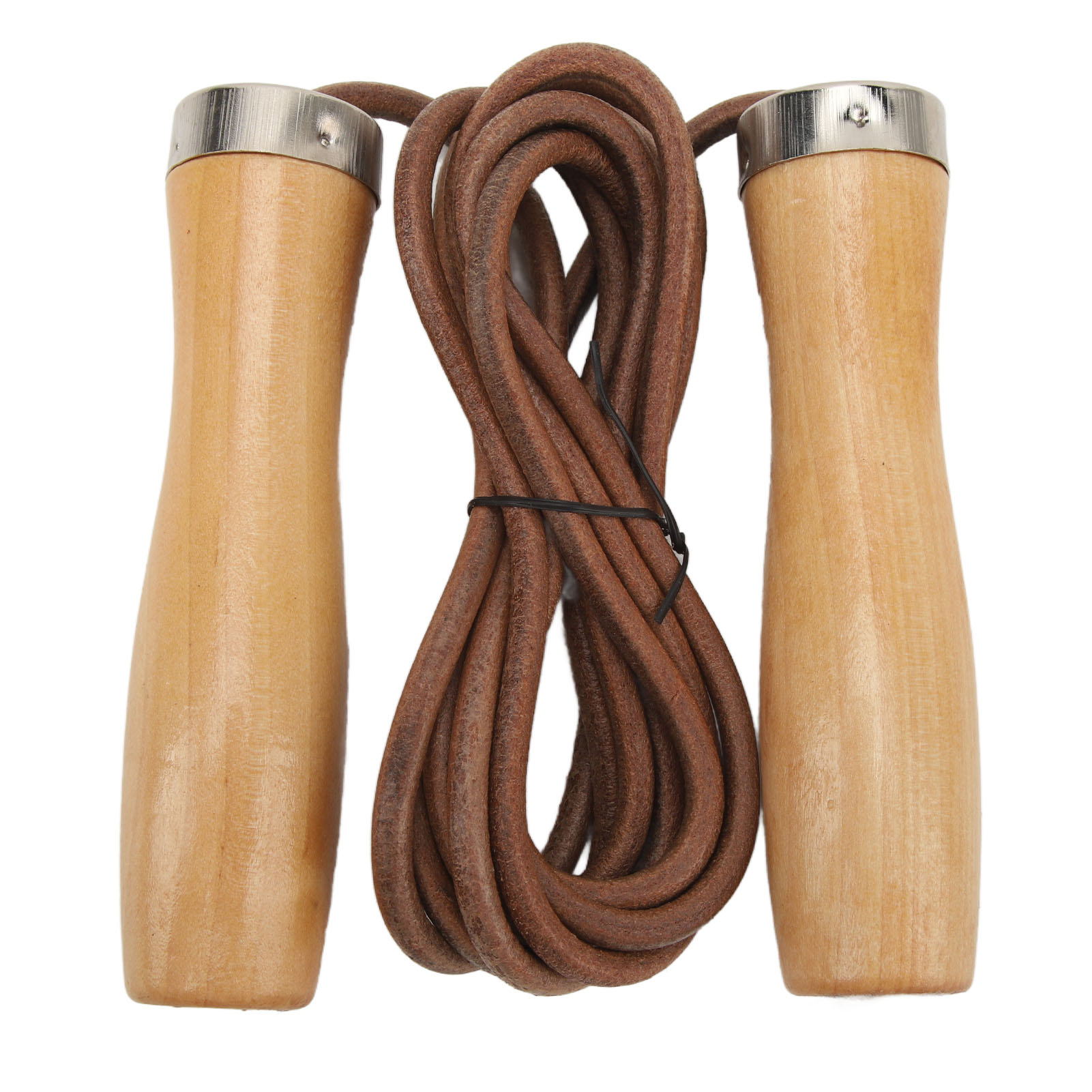 Jump Rope Cowhide Wooden Handle Portable Highly Effective Skipping Rope For Fitness Exercise: Default Title