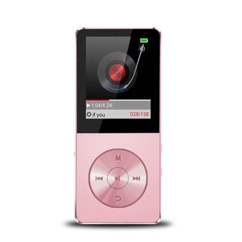 Reproductor de MP3 HIFI de aleación de Metal, Radio FM de 8GB, tarjeta TF de vídeo, Mini Walkman deportiva con altavoz para teléfonos, reproductor de música MP4: Rose Gold / 16 GB