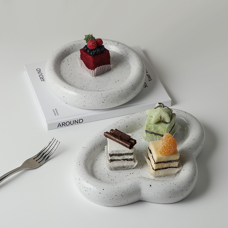 Ins nordisk stil skybakke desktop dessert kage tallerken bøf salat tallerken keramisk hjerte frugt tallerken dekoration