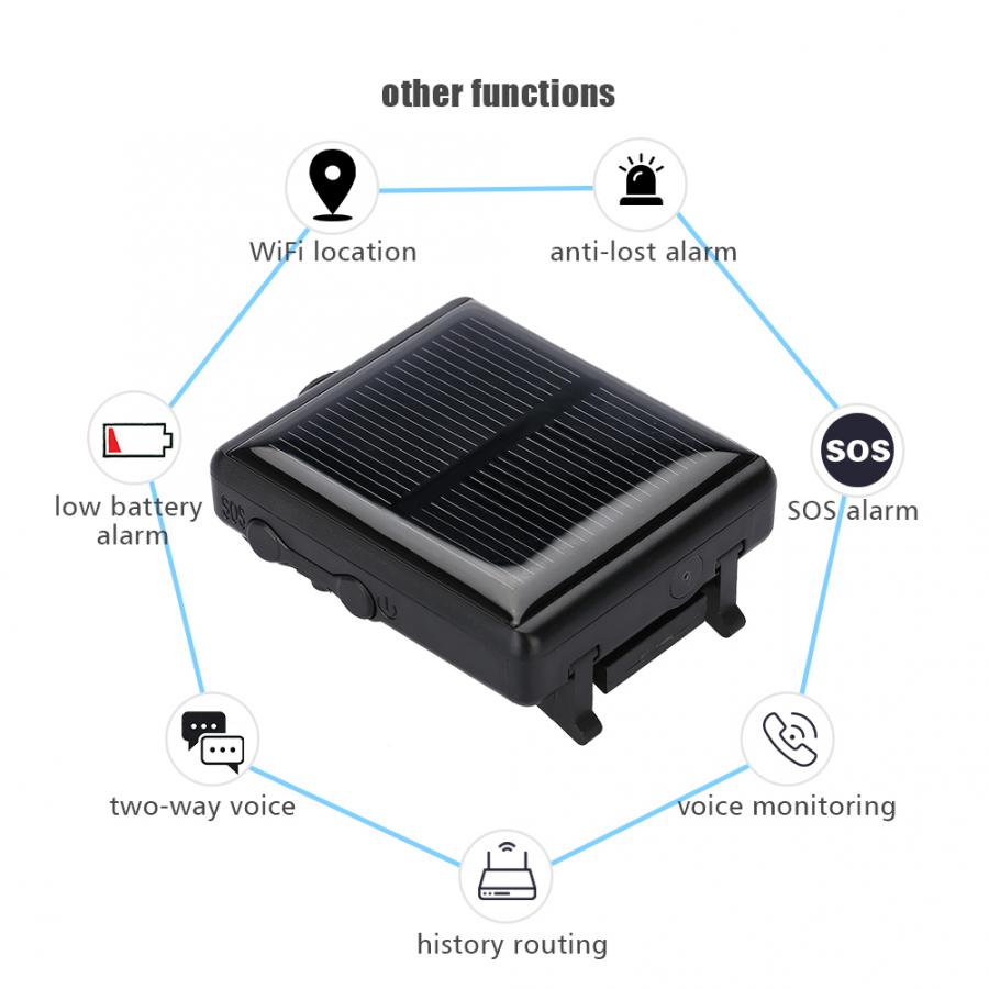 Mini localizador GPS portátil de animales para mascotas GSM GPRS, rastreador de energía Solar a prueba de agua, antipérdida para vacas