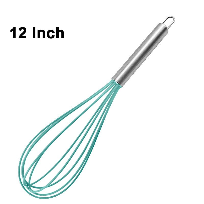 Rvs Garde Keuken Whisk Melk Eiklopper Voor Koken Mengen Kloppen Verslaan Roeren Ballon Garde 8 "10" 12": 12 INCH Aqua