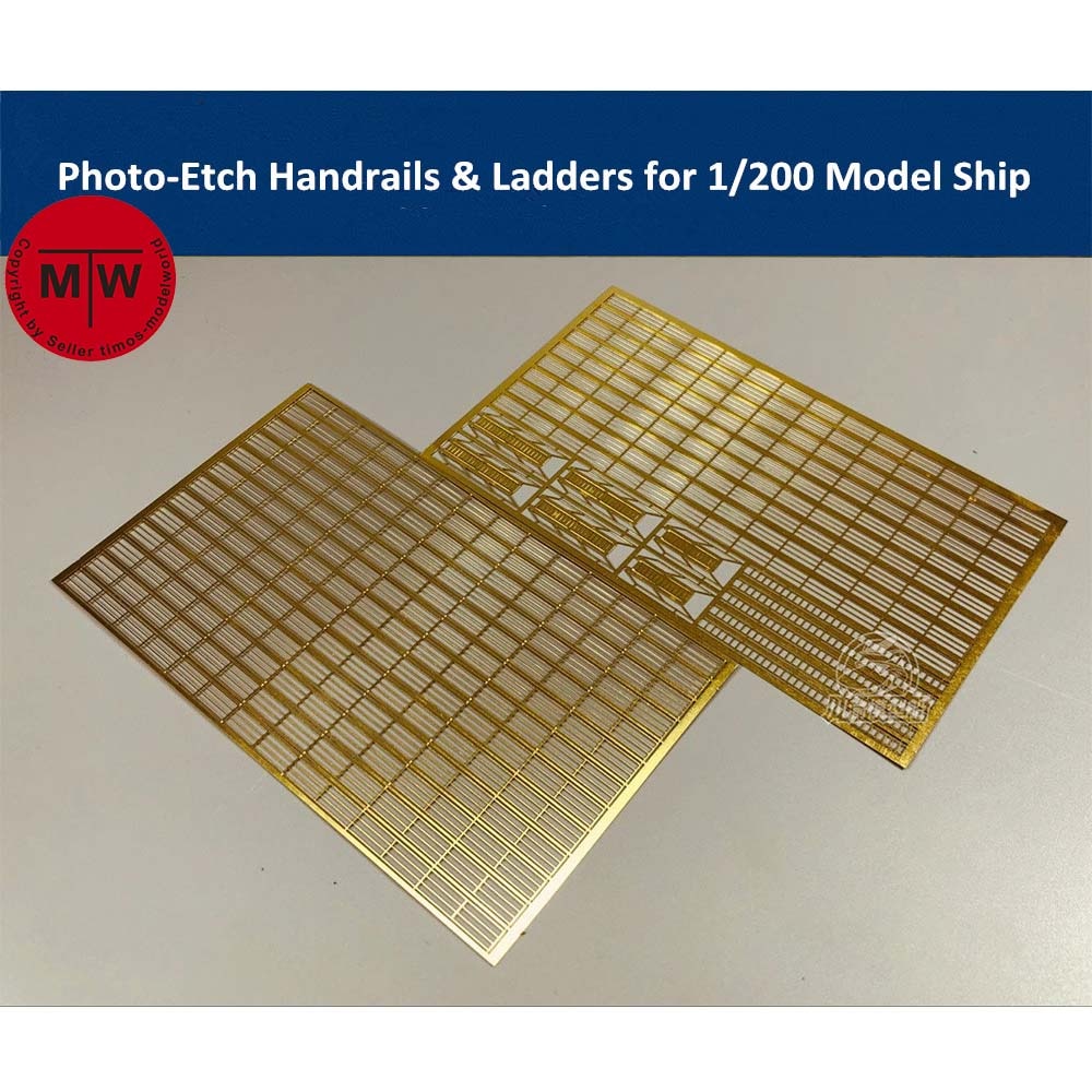 Foto-Geëtst PE Leuning & Ladder voor 1/200 Schaal Model Kit CYE010 (2 stks/set)