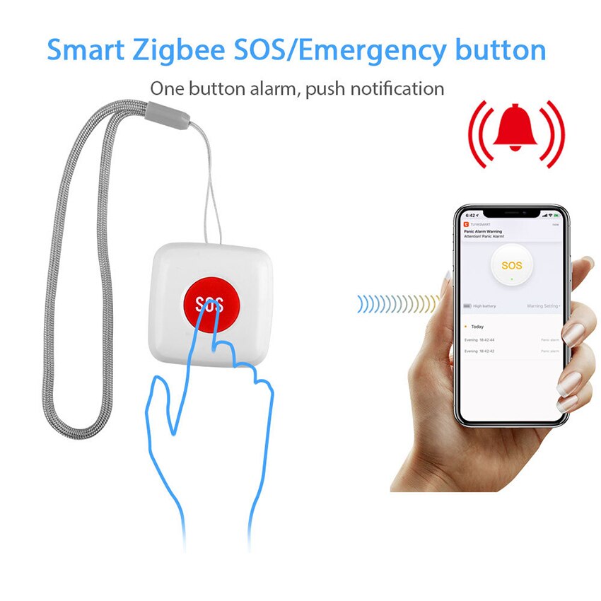 Botón de llamada de emergencia inteligente, sistema de alerta de llamada de enfermera, buscapersonas inalámbrico para el hogar/Ancianos/pacientes, vibración