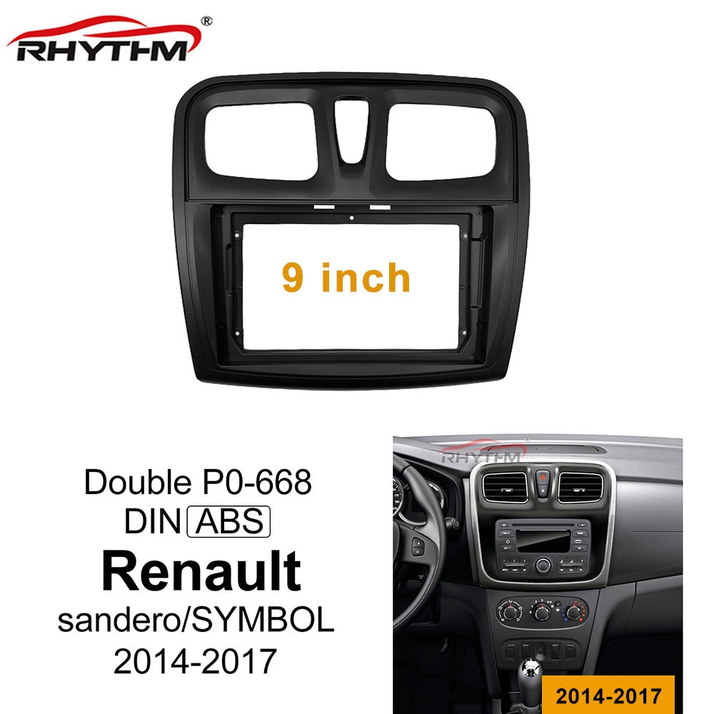 9 Inch Auto Fascia Voor Renault Sandero/Symbool Fascias Audio Montage Adapter Panel Kits Auto Dvd frame Dashboard: only frame