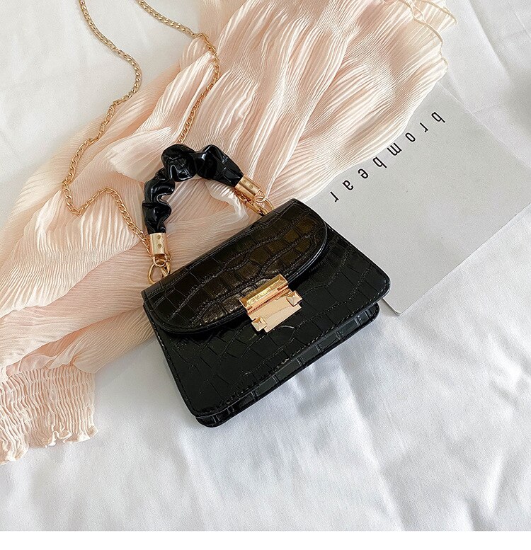 Mode Vrouwelijke Schoudertas Effen Kleur Handtas Messenger Bag Voor Vrouwen Wit/Geel/Zwart/Paars: Black