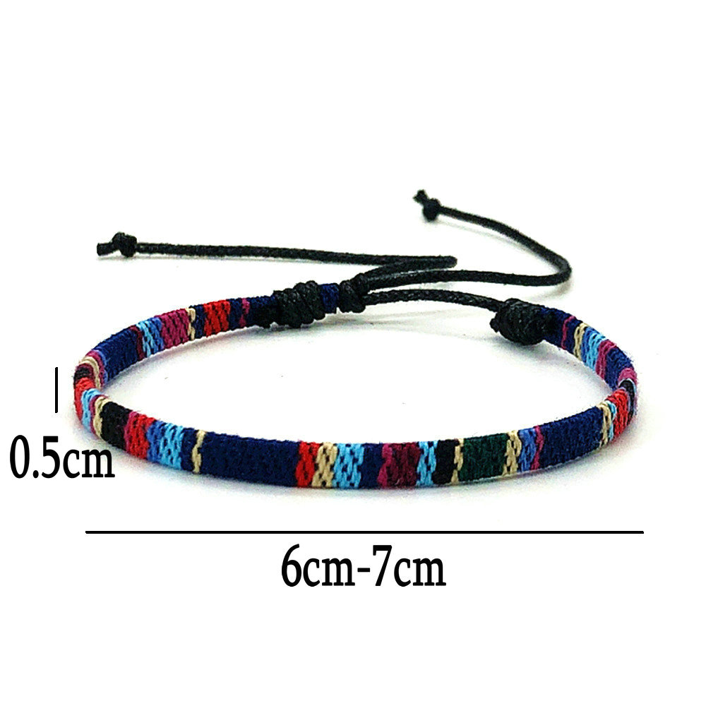 Nueva pulsera de amistad de tela tejida Bohemia Vintage europea para mujer, pulsera trenzada étnica de Nepal, de joyería para hombres y mujeres: Verde oscuro