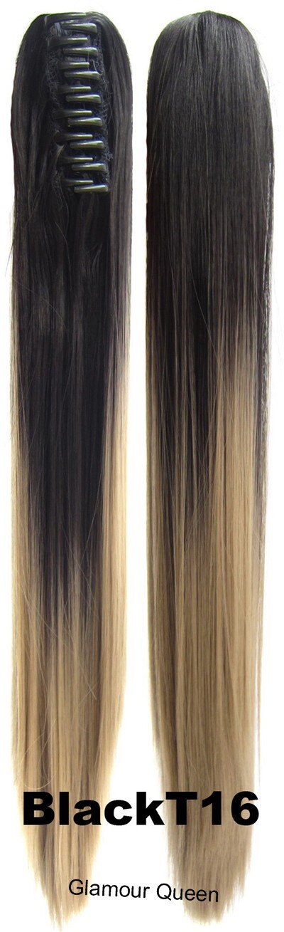 Vreugde & Beauty Haar Lang Steil Haar Paardenstaart Synthetische Clip Op Haar Ombretwo Tone Paardenstaart 24Inch Hoge Temperatuur Fiber: #33