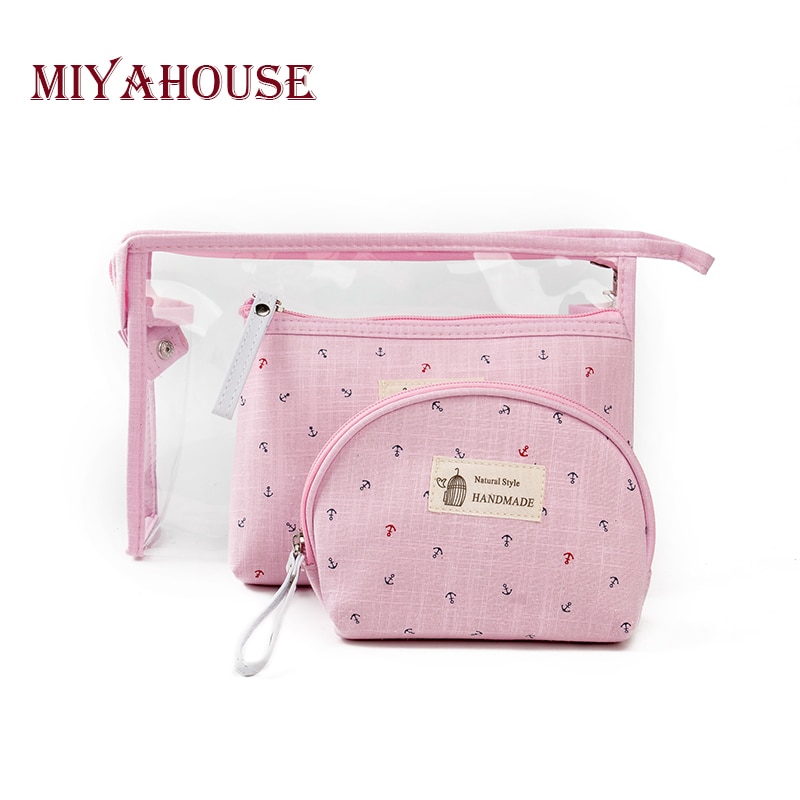 Miyahouse 3 pcs/set Make Up Bags Women Jelly Cosmetic Bag Waterproof Transparent Makeup Pouch Beauty Bags