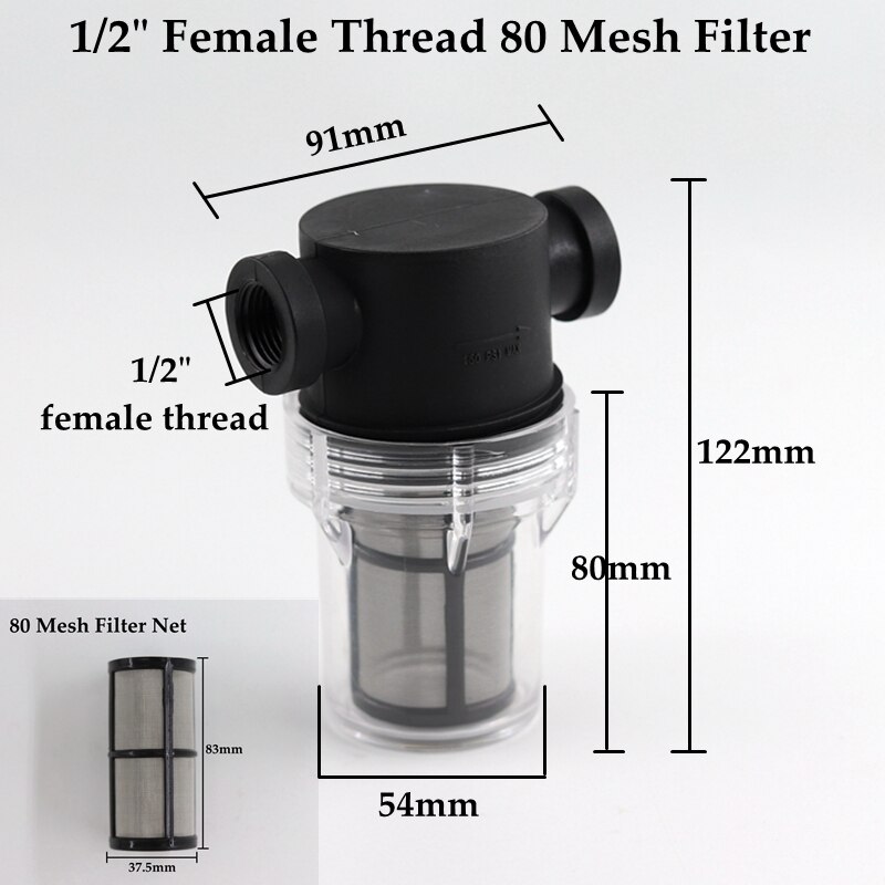 1/2 3/4 1 Inch Garden Watering Filter Pond Irrigation Filter Aquarium Fish Tank Water Pump Strainer 10~80 Mesh Filter Screen: 1I2 Inch 80 Mesh