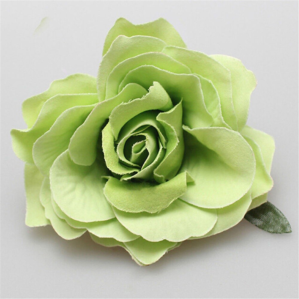 1pc offre spéciale bricolage coiffure cheveux accessoires pour mariée mariage flocage tissu rouge Rose fleur épingle à cheveux pince à cheveux fleur chapeaux: Green