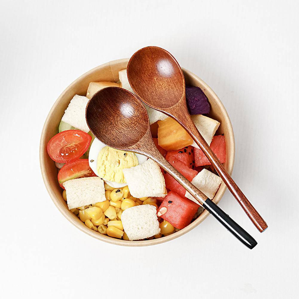 Japanese Style Long-handled Soup Spoon Household Wooden Ramen Spoon Kitchen Accessories Gadgets