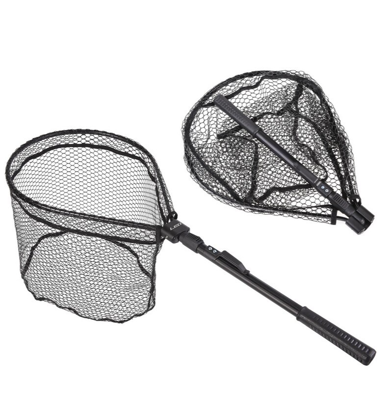 Folding Fishing Net Retractable Telescoping Aluminum Alloy Fishing Friendly Large Folding Land Net Fishing Gear