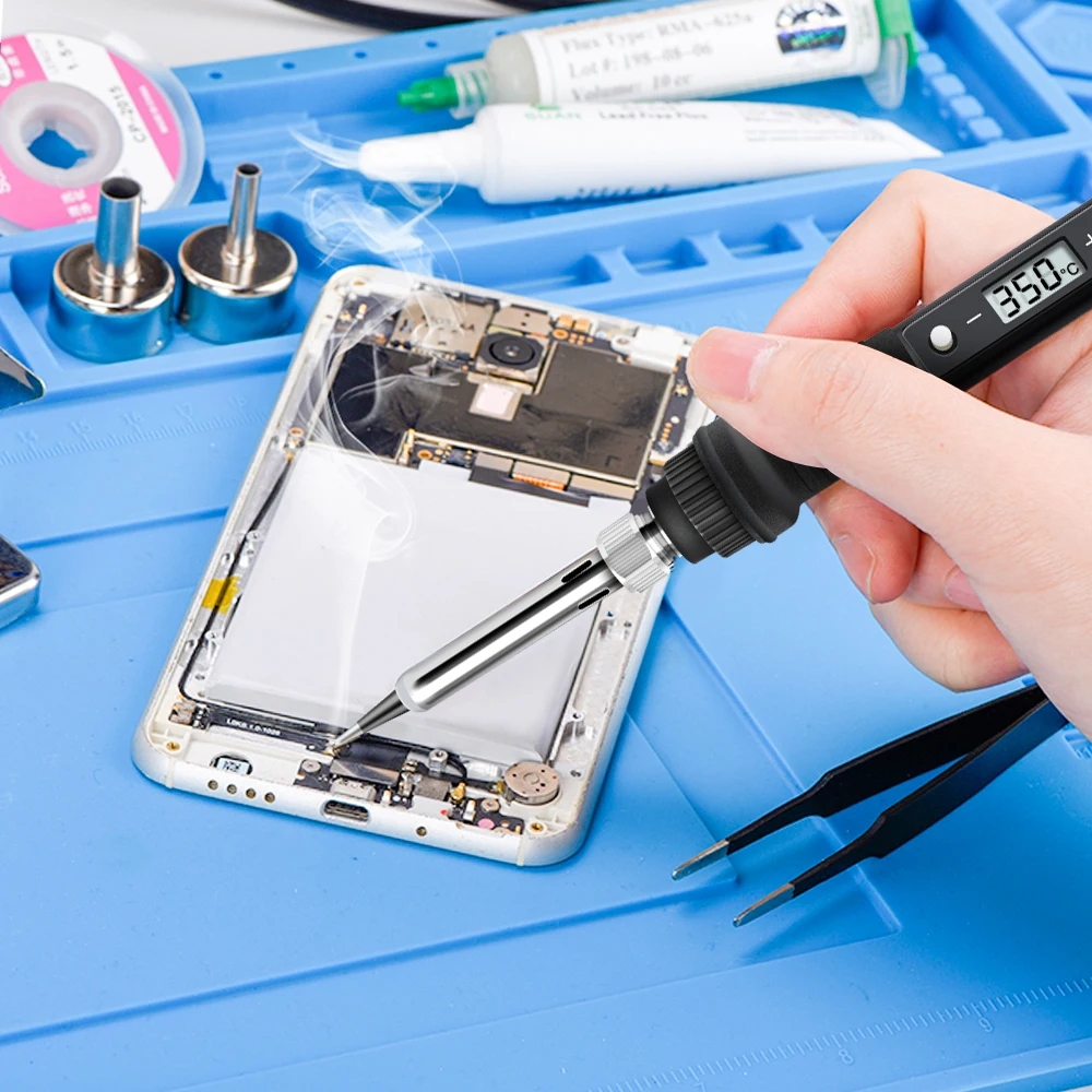 Jcd 908S 80W Elektrische Soldeerbout Met Doos Kit 220V Digitale Temperatuur Verstelbare Lassen Soldeertips Bracket Tools