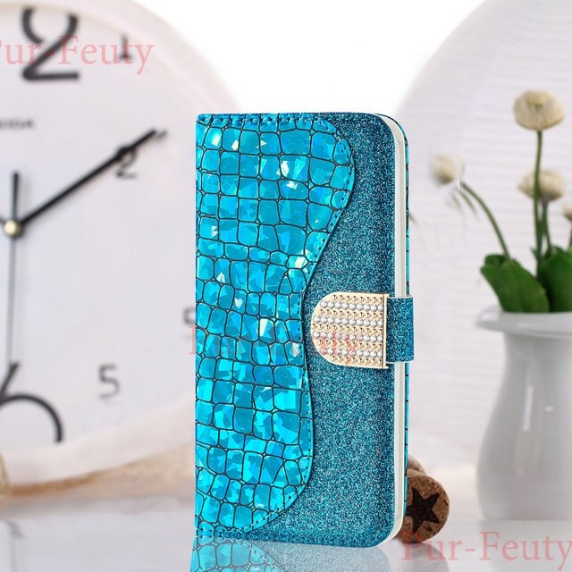 Fall für Huawei P30 Pro Huawei P30 Lite MAR LX1 L21 L23 Luxus Bling Strass Sparkle Brieftasche Flip Abdeckungen für huawei P30 P 30: Huawei P30 / Blau