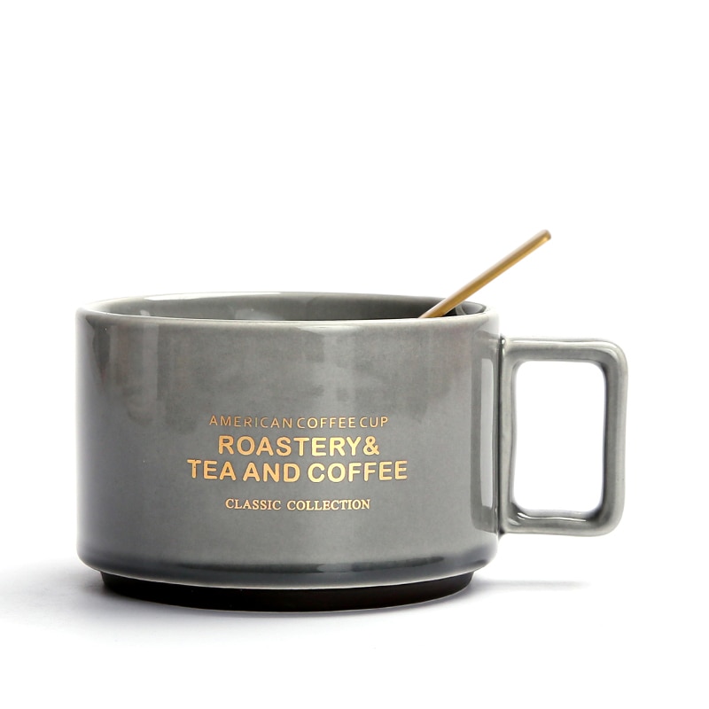 Ontbijt Koffie Mok Cup Melk Keramische Luxe Mokken Koffiekopjes Keramische Reizen Huis Tuin Koffie Tazas De Cafe Cup En schotel Set: Style   2No coasters