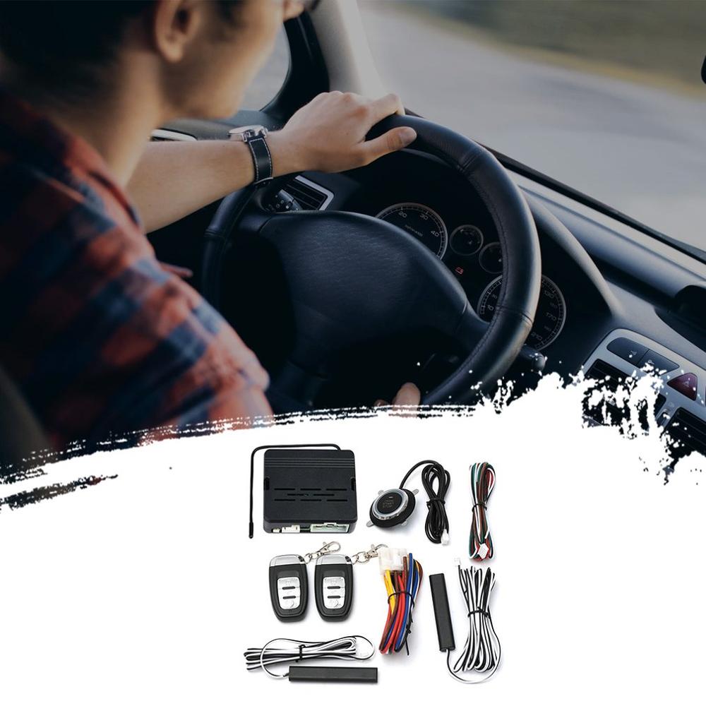 Car Switch Keyless Entry Engine Start Alarm System With Vibration Sensor Push Button Remote Starter Stop Car Anti-Theft System