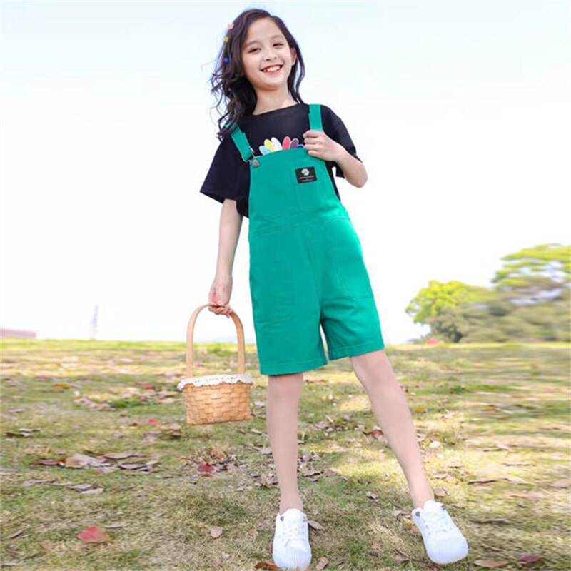 Teen Girls Overalls Cowboy Breastplate Teenage Red White Pants Kids Dungarees Denim Overall Clothes For 6 8 10 12 14 Years