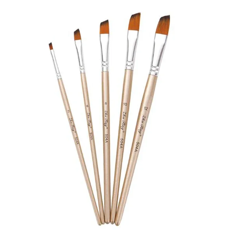 12Pcs/lot Paint Brush Set Art Drawing Brushes Wooden Handle Brushes For Acrylic Painting Supplies: Orange
