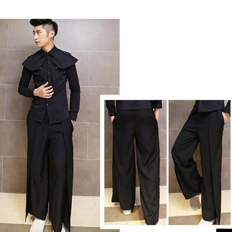M-4XL-pantalones de pierna ancha para hombre, ropa moderna de Hip Hop, con personalidad alternativa, estilista de pelo, para Otoño y verano