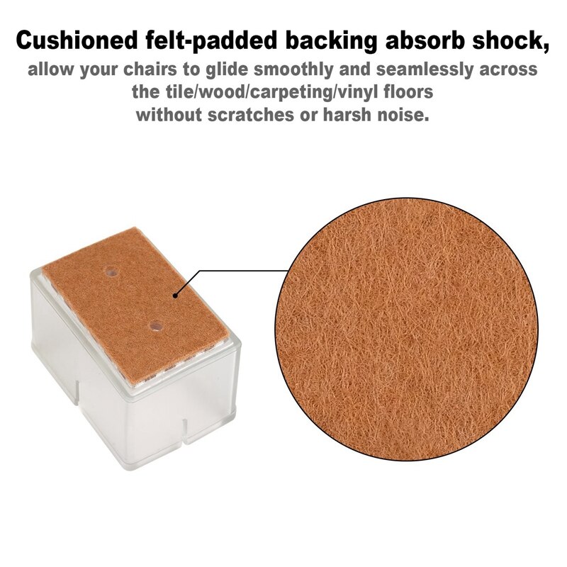 Protectores Para Patas De Silla | 8 Unidades Rectangulares De Silicona | Antideslizantes Y Antirruido