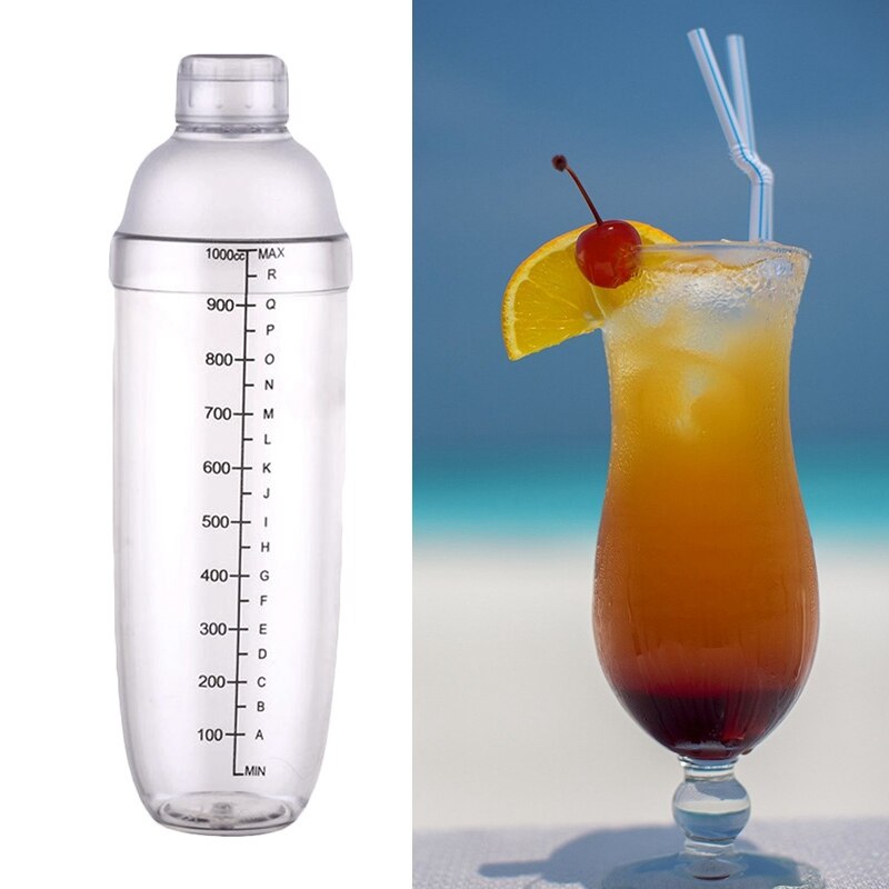 1PCS 300/500/700/1000ML Cocktail Shaker Home Bar Utensils Plastic Shaker Cup Wine Drink Mixer Shake Bottle