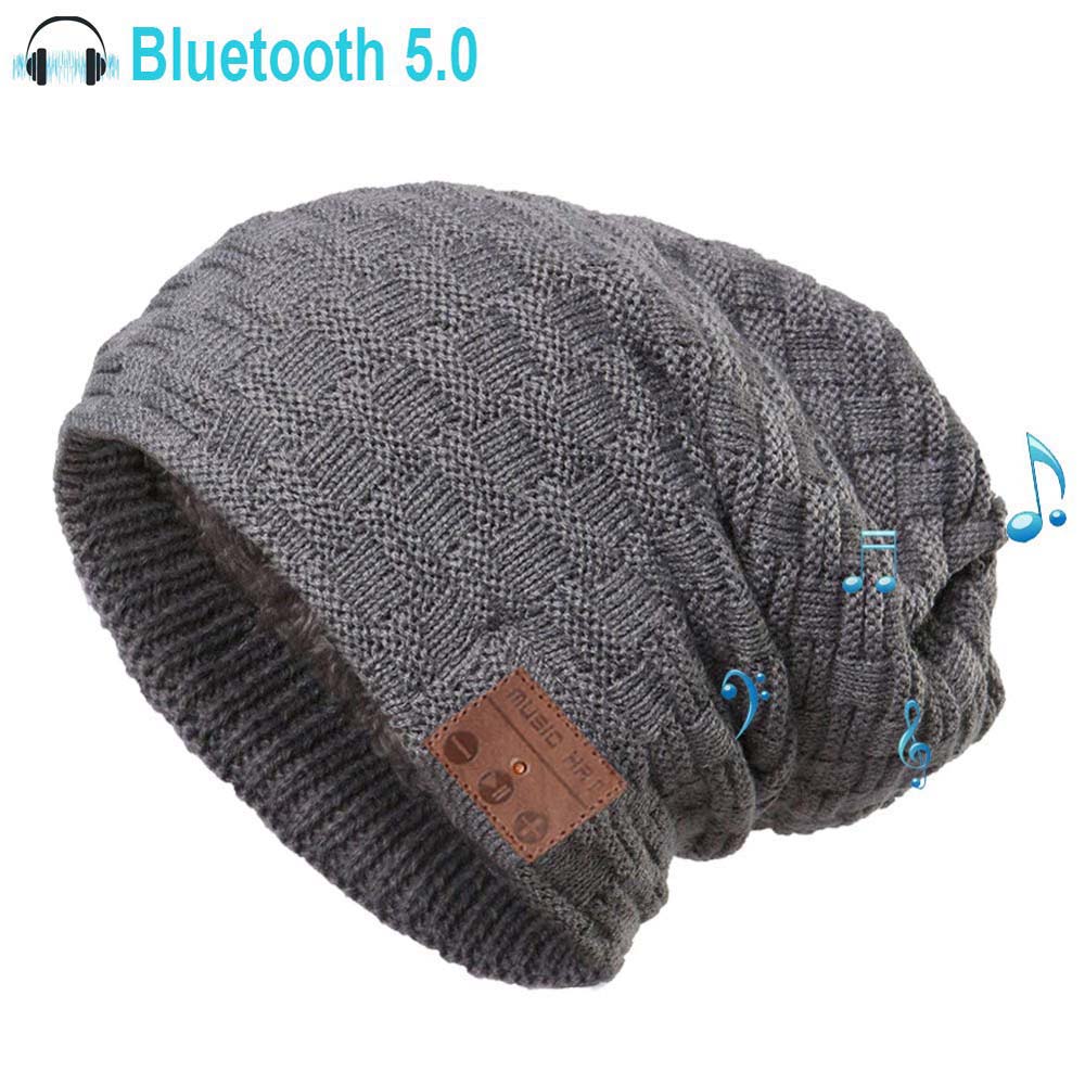 Unisex Bluetooth-Compatibel Beanie 5.0 Smart Hoed Met Draadloze Sport Hoofdtelefoon Knit Speaker Cap Als Unieke , ingebouwde Microfoon