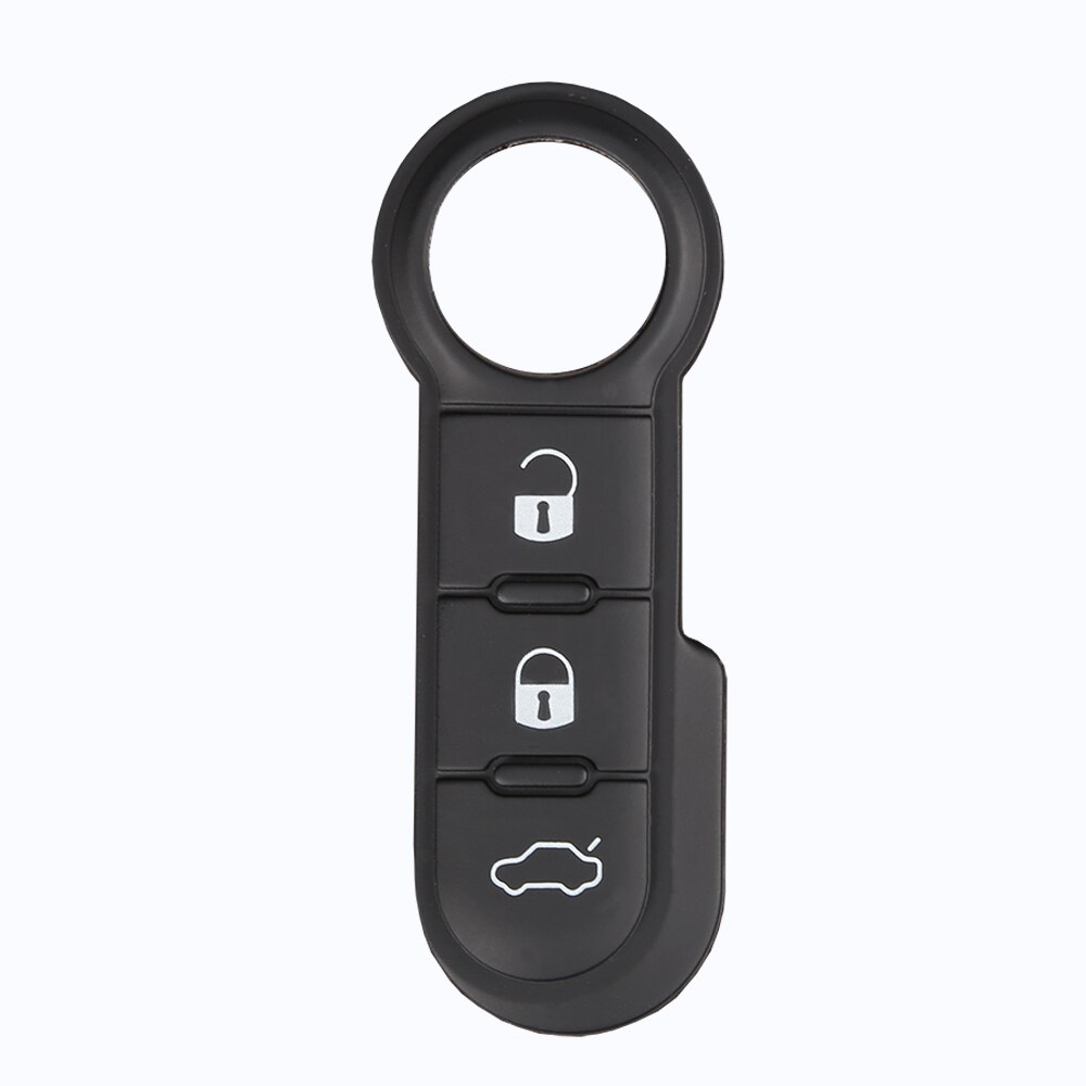 WhatsKey, almohadilla de goma suave de 3 botones, funda de reparación de llave remota con tapa para Fiat 500 Panda Abarth Punto Stilo Ducato Bravo, almohadilla de repuesto para llave de coche: Blanco