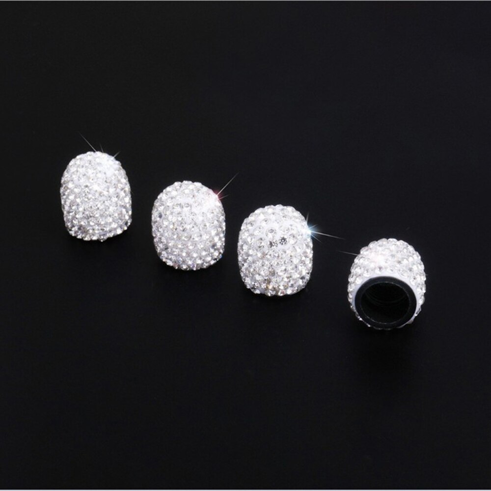 4Pc Auto Charms Crystal Auto Ventieldopjes Diamant Schijnt Wiel Caps Voertuig Bling Decoratie Auto Accessoires