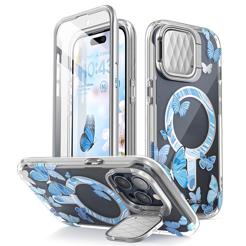 Voor Iphone 15 Pro Case 6.1 "I-BLASON Cosmo Mag Stijlvolle Full-Body Beschermhoes Met Ingebouwde Schermbeschermer Camerahoes: Blauw