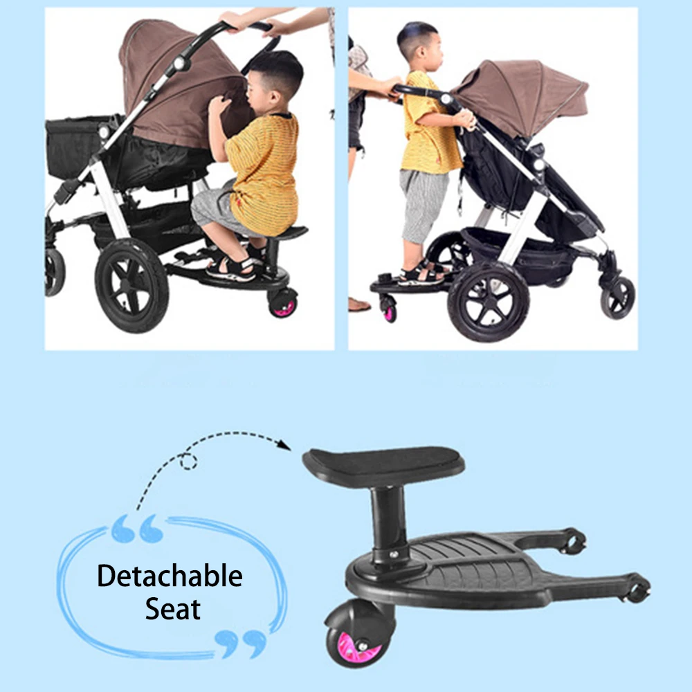 Universal Comfort Baby Stroller Acessórios, Roda Tipo Board, Assistida Trailer, Twin Pé Board