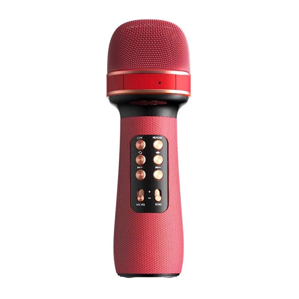 WS-898 Muziek Zingen Microfoon Multifunctionele Handheld Bluetooth-Compatibel Microfoon Karaoke Player Mic Machine: Rood