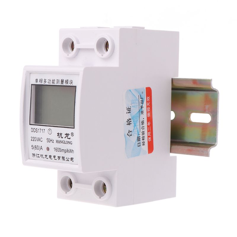 5(60)A 220V 50HZ Single Phase Din Rail KWH Watt Hour Din-rail Energy Meter LCD