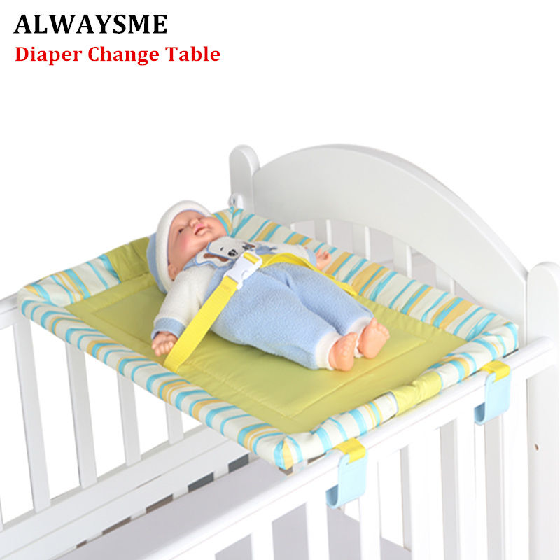 ALWAYSME Baby Kids Diaper Changing Tables Dresser Top For Best Infant Diaper Change Non-Skid Bottom Safety Strap Adjustable