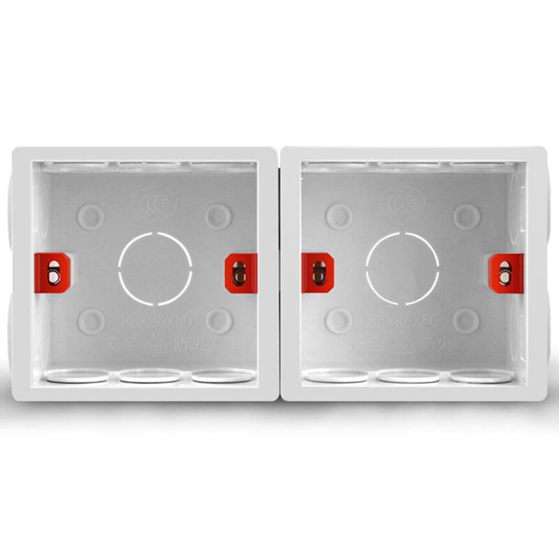 Adjustable 86 Switch Socket Box,Plasterboard 50mm Depth Wall Switch Wall Socket Mounting Cette BOX Screw Set: Default Title