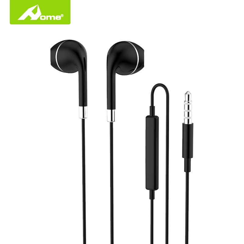 Auriculares intrauditivos con cable y conector de 3,5mm, cascos estéreo con cancelación de ruido y Control de volumen de auriculares para teléfono móvil: black silver