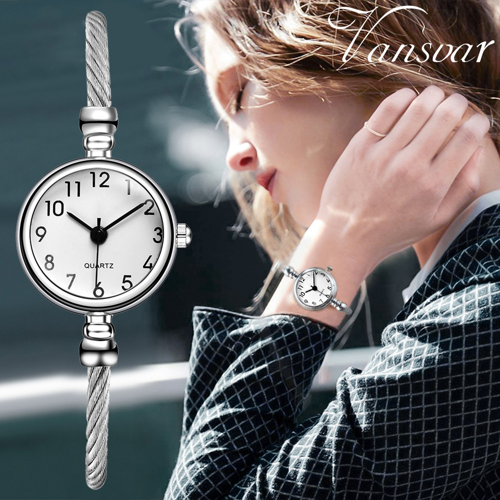 Vansvar luksusmærke mode sølv kvinder ure afslappet kvarts rustfrit stål bånd armbåndsur analog armbåndsur  a40